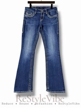VIGOSS Women’s Size 9/10 Denim Jeans Chelsea Bootcut Style Fit Stretch Embellish